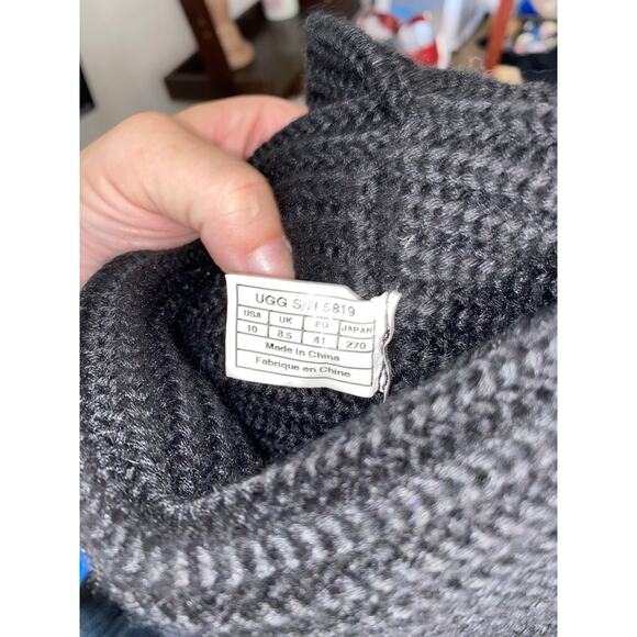 UGG Classic Cardy Knit Black Tall Boots Women’s 10 Button Slouchy Winter Cozy - Picture 6 of 6